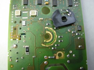 Rotor removed, code switch contacts revealed