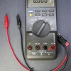 On the Diode Check range, the meter would normally display 'OL' with the leads disconnected. Instead it displays all zeros, which would normally indicate a short.